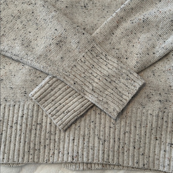 Hem & Thread Speckled Cream Sweater with Laced Back size L - Picture 5 of 8